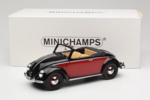 Volkswagen Beetle Hebmuller Convertible Black & Red Minichamps 1:18 107054230 Resin - image 6 of 6