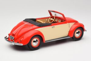 Volkswagen Beetle Hebmuller Convertible Red & Cream Minichamps 1:18 107054231 Resin - image 2 of 6