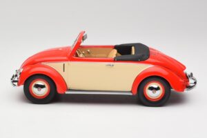 Volkswagen Beetle Hebmuller Convertible Red & Cream Minichamps 1:18 107054231 Resin - image 3 of 6